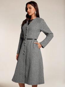 Modelyn Women Elegant Simple Single Breasted Coat For Outgoing, Autumn