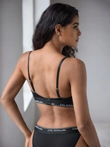 EasyFave 5pcs Women's Non-Removable Padded Underwire Bras, 1/2 Cup - Multicolor - View 2