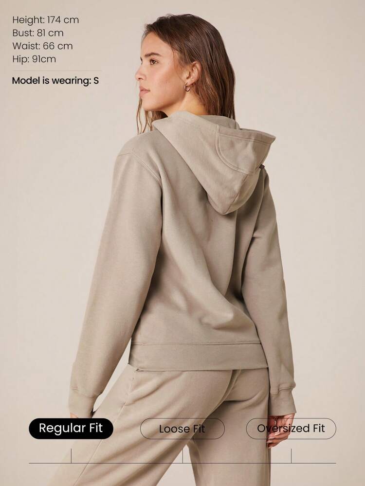 Everyday Fleece Regular Zippered Long-Sleeve Hoodie Sweatshirt Jacket With Kangaroo Pocket Daily Casual Fall Winter