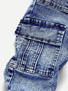 SHEIN Explorewe Young Boy Drawstring Waist Cargo Pocket Casual Jeans