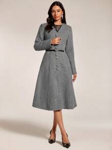 Modelyn Women Elegant Simple Single Breasted Coat For Outgoing, Autumn