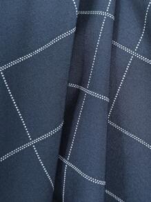 Manfinity Mode 男士前扣长袖格子休闲衬衫，适合秋季日常穿着，复古风 - 藏蓝色 - 查看 4