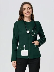 Scrubzie 抗皱多口袋女式护士服外套