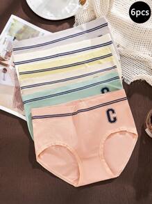 SHEIN 6pcs Tween Girls School Sports Seamless Triangle Underwear - Multicolor - View 1