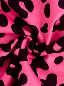 SHEIN EZwear Women Leopard Print Knit Camisole Tank Top - Hot Pink - View 5