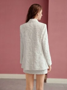 MOTF PREMIUM GUIPURE LACE DOUBLE BREASTED BLAZER, VALENTINE'S DAY,SPRING/SUMMER - White - View 6