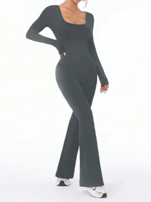 Seamless High Stretch V-Back Butt-Lifting Workout Jumpsuit