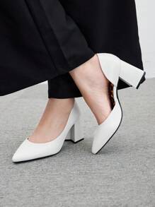 CUCCOO BIZCHIC Pointed Toe Chunky High Heel Casual Women Pumps For Christmas And New Year Holiday Vibe Fall And Winter