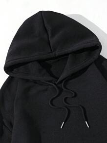 INAWLY Casual Butterfly Print Thermal Lined Hooded Sweatshirt, Autumn/Winter - Black - View 4