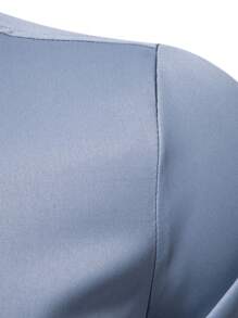 Manfinity Mode Men's Solid Color Long Sleeve Single-Breasted Casual Dress Shirt For Fall Blue Dress Shirt Men Men Casual Dress Shirts Light Blue Shirts - Dusty Blue - View 4