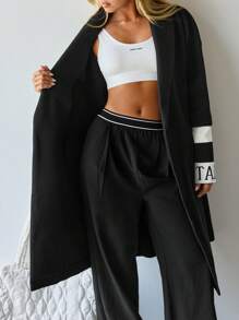 Hanevo Women's Solid Color Casual Long Windbreaker Overcoat, Autumn/Winter Fall Cloth For Women - Black - View 6