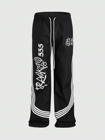 Street Life بنطلون رجالي فضفاض بأشرطة نسيجية