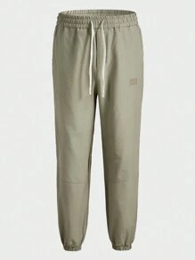 In My Nature Men's Solid Color Casual Long Pants, Simple & Fashionable For Outdoor & Everyday Wear - Khaki - View 1