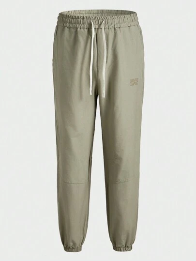 In My Nature Men's Solid Color Casual Long Pants, Simple & Fashionable For Outdoor & Everyday Wear