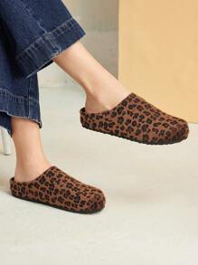 MOTF PREMIUM 女士时尚休闲豹纹一脚蹬平底鞋，适合新年假期、情人节 - 彩色 - 查看 3