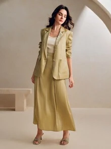 Anewsta 商务休闲高档高端西装外套和裙子套装，通勤装