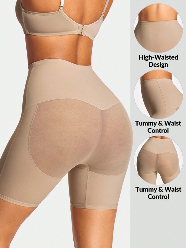 SHEIN Shape Shaping Mid-Waisted Mid Thigh Shapewear Short Bottom Body Shaper Butt Lifter-Tummy Waist Thigh Control