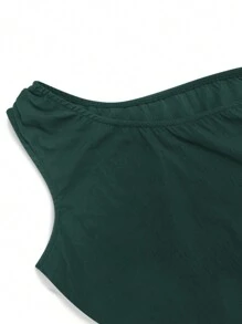 INAWLY Women Solid Color Sleeveless Fashion Mini Dress Fall Cloth For Women - Green - View 4