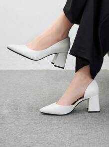 CUCCOO BIZCHIC Pointed Toe Chunky High Heel Casual Women Pumps For Christmas And New Year Holiday Vibe Fall And Winter