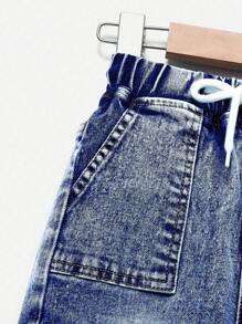 SHEIN Explorewe Young Boy Drawstring Waist Cargo Pocket Casual Jeans