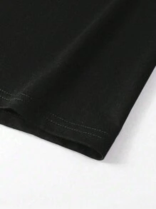 Manfinity Dauomo Men's Casual Letter Print Short Sleeve Round Neck T-Shirt