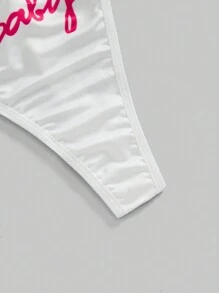 ROMWE Kawaii 5-Pack Baby Letter Print Thong Panty Set - Multicolor - View 4