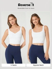 GLOWMODE Ultra-Sleek Reversible Low-Impact Tank Top - White - View 2