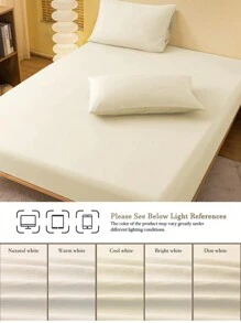 2/3pcS Solid Color Black Fitted Sheet Set (1Pc Fitted Sheet+1/2pcs Pillowcases), Mattress Protector, Mattress Cover For Bed, Bed Sheet Set, Soft And Breathable, For All Size Bed -Twin, Full, King, Queen Size Sheet Deep Pocket Up To 11.8 Inch Home Textile