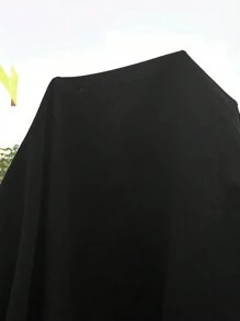 SHEIN LUNE بلوزة أكمام فانوس متدلية ومربوطة من الخلف، ملابس علوية بأكمام طويلة - الأسود - مشاهدة 7