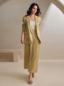 Anewsta 商务休闲高档高端西装外套和裙子套装，通勤装