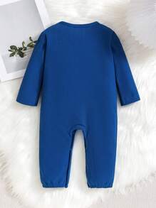Baby Boys Thermal Lined Jumpsuit Outfit, All-In-One Coverall Romper For Autumn/Winter, Outdoor Play & Loungewear