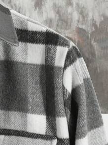 Manfinity Homme Men's Front Button Long Sleeve Pocket Plaid Casual Jacket - Multicolor - View 3