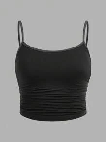 SHEIN Leap Crew Tween Girl 3-Piece Minimalist Ruched Cami Bra Set - Multicolor - View 10