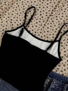 Attitoon Camiseta de tirantes ajustada y sexy con estampado de cruz gótica para mujer