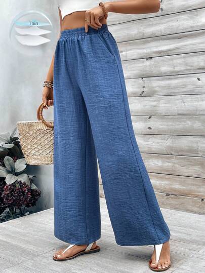 EMERY ROSE Solid Color Wide Leg Pants Fall Cloth For Women