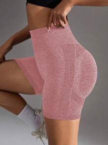 SHEIN Sport Studio Vrouwen Hoge Taille Eenvoudige Getailleerde Sport Shorts, Casual Dagelijkse KledingVrouwen Sweat Short, Gym Short, Biker Short
