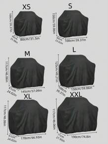 This 8-Size Heavy-Duty BBQ Grill Cover Is A Dustproof And Waterproof Protector For Outdoor Use, Serving As A Universal Dust Cover For Your Grill At Home, During Travel, And At Parties Or While Camping. - Black - View 5