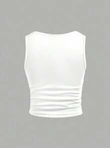 Tween Girls' Star Print Ruched Waist Cropped Camisole - Multicolor - View 2