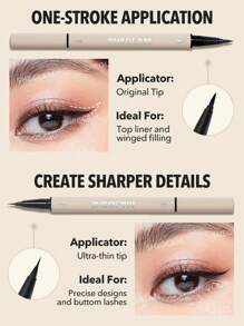 SHEGLAM Multi-Tasker Line & Detail Eyeliner Pen-Black 2 In 1 Waterproof Double Head Liquid Eyeliner Pencil Ultra-Fine Sweat-Proof Easy To Use Precision Ultra-Fine Bold Eyeliner Gothic Eyeliner Henna Graduation Birthday Holiday Summer Fall Autumn Y2K Fancy Fashion Women Makeup Cosmetic Party Beach Travel Camping Outdoors School Campus Trip Festivals Decor Gift Present Rose Girl Cosplay Best Color Charm Vibe