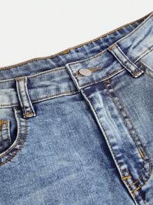 SHEIN Tween Girls Y2K Fashion Solid Washed Denim Flare Leg Jeans Broek Met Strik Versierde Zakken, Meisjes Herfst Winter Kleding Back To School Outfits
