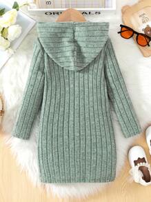 Vestido casual con capucha de manga larga y estilo novedoso y lindo para niñas, adecuado para vacaciones, viajes, cumpleaños, fiestas, primavera y otoño