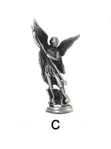 1 pieza Figura del Arcángel San Miguel, Escultura del Ángel Sagrado Miguel, Estatua de aleación de zinc para decoración de escritorio del hogar, Día de San Valentín, Boda de San Valentín, Cumpleaños - Multicolor - Ver 4
