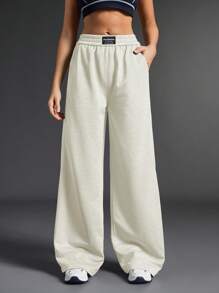 Exploreva 女式松紧腰口袋设计休闲运动裤