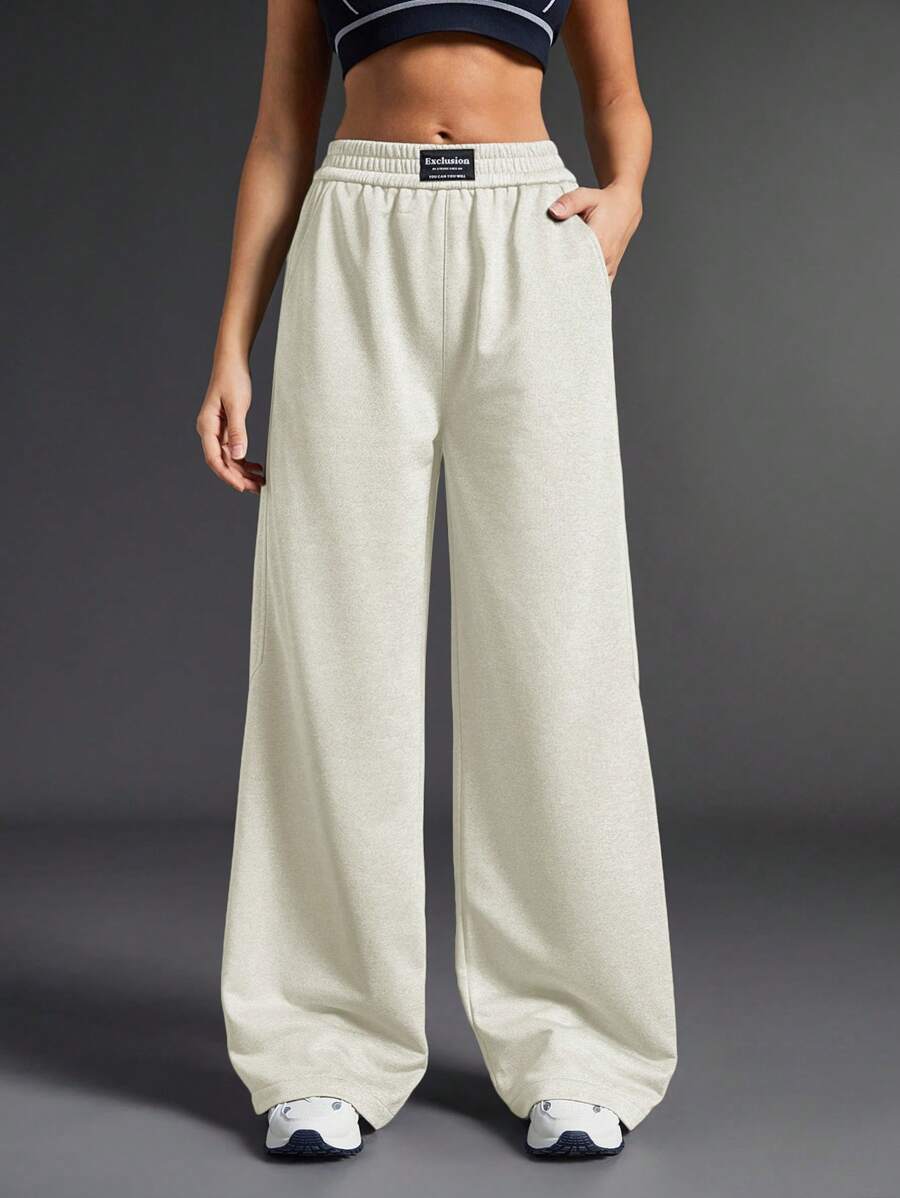 Exploreva 女式松紧腰口袋设计休闲运动裤