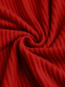 Sweetra Women's Solid Color Off-Shoulder Bell Sleeve Bodycon Mini Dress, Autumn Fall Cloth For Women - Redwood - View 4