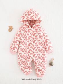 Cozy Pixies جمبسوت طويلة الأكمام مزينة بكرات فلوفي ذات نمط زهري للبنات الصغيرات