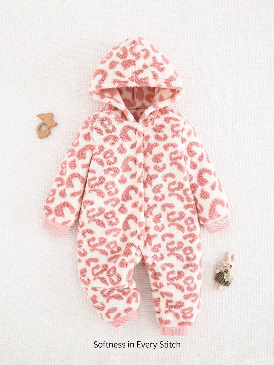 Cozy Pixies جمبسوت طويلة الأكمام مزينة بكرات فلوفي ذات نمط زهري للبنات الصغيرات