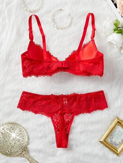 Kanten Underwire BH Slipje Set Women Lingerie Bridallingerie view 2