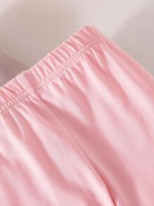 SHEIN paquete de 4 piezas de leggings de punto elástico con estampado lindo de animales y fresas, estilo coreano, para niñas bebés