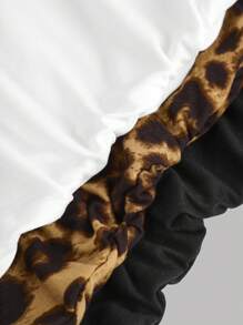 Girlism 少女 1 送 3 豹纹黑白圆领修身吊带背心 3 件套